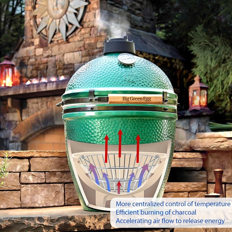 foedo Charcoal Basket, Stainless Steel Grill Ash Basket Fits for Big Green Egg Large/Kamado Joe Classic, Durable Folding Handle - Image 4